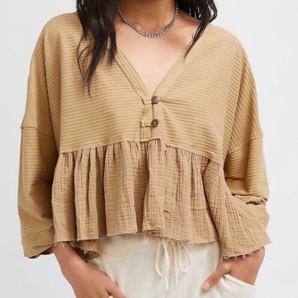 (Never Worn) Free People Dallas Henley Top — (M) - Picture 2 of 10